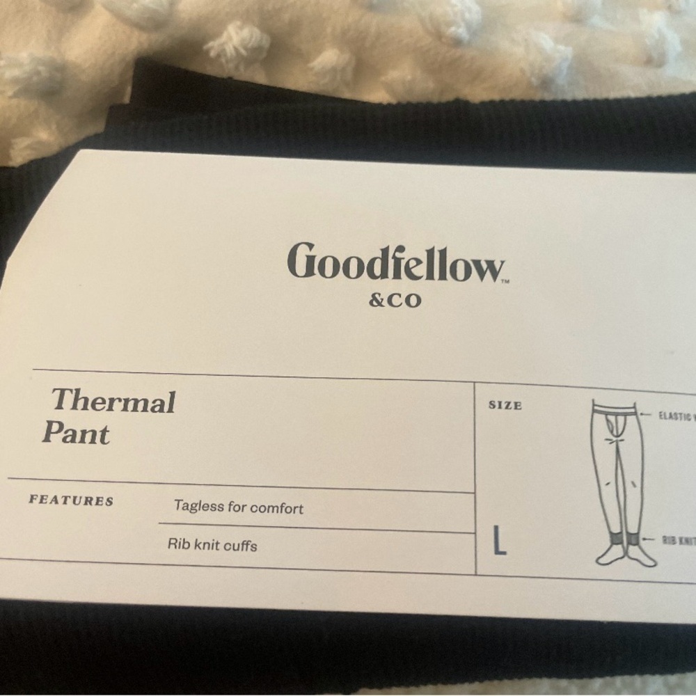 Goodfellow & Co Men's Black Thermal Pant - Picture 5 of 6
